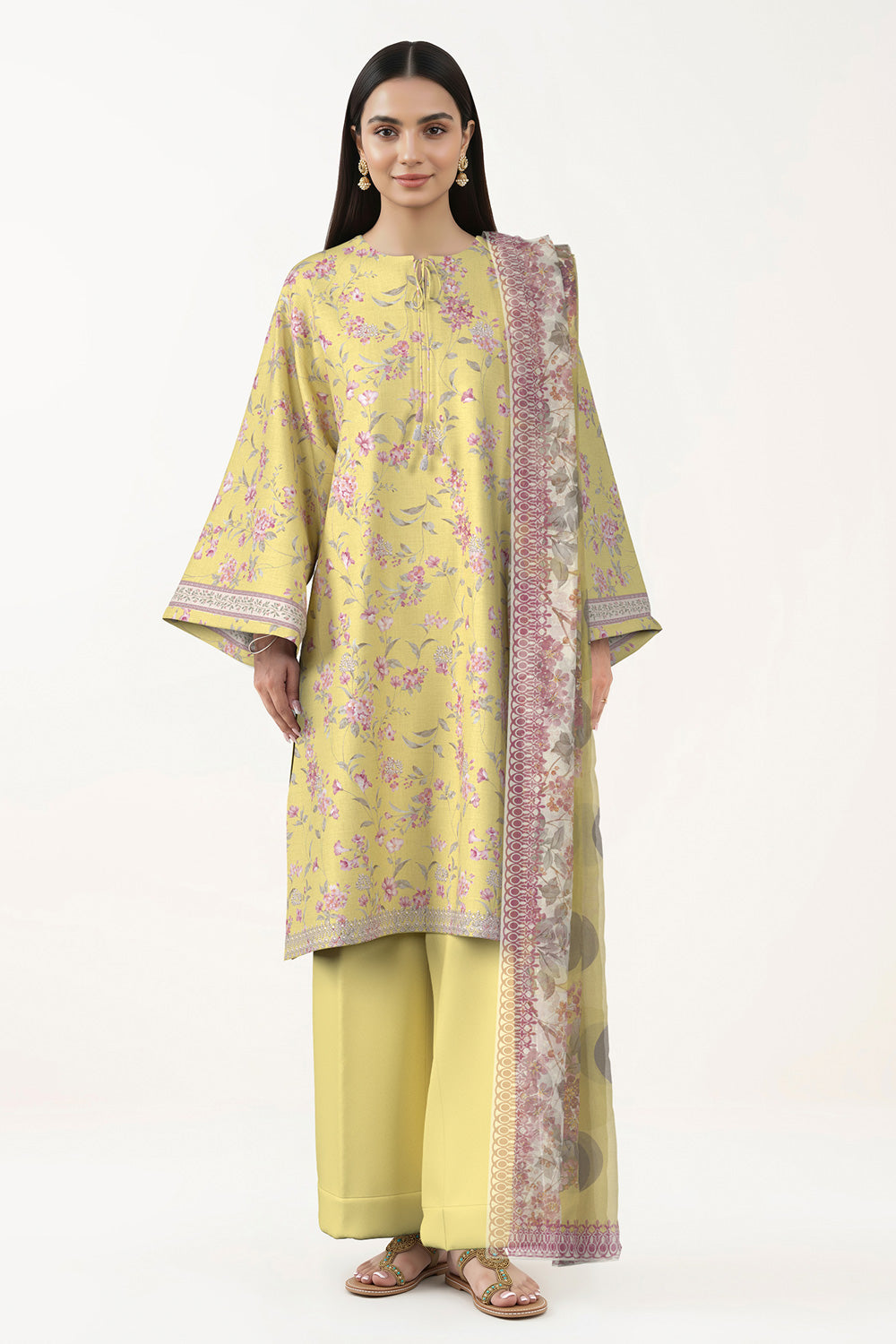 3 Piece - Digital Printed Embroidered Lawn Suit